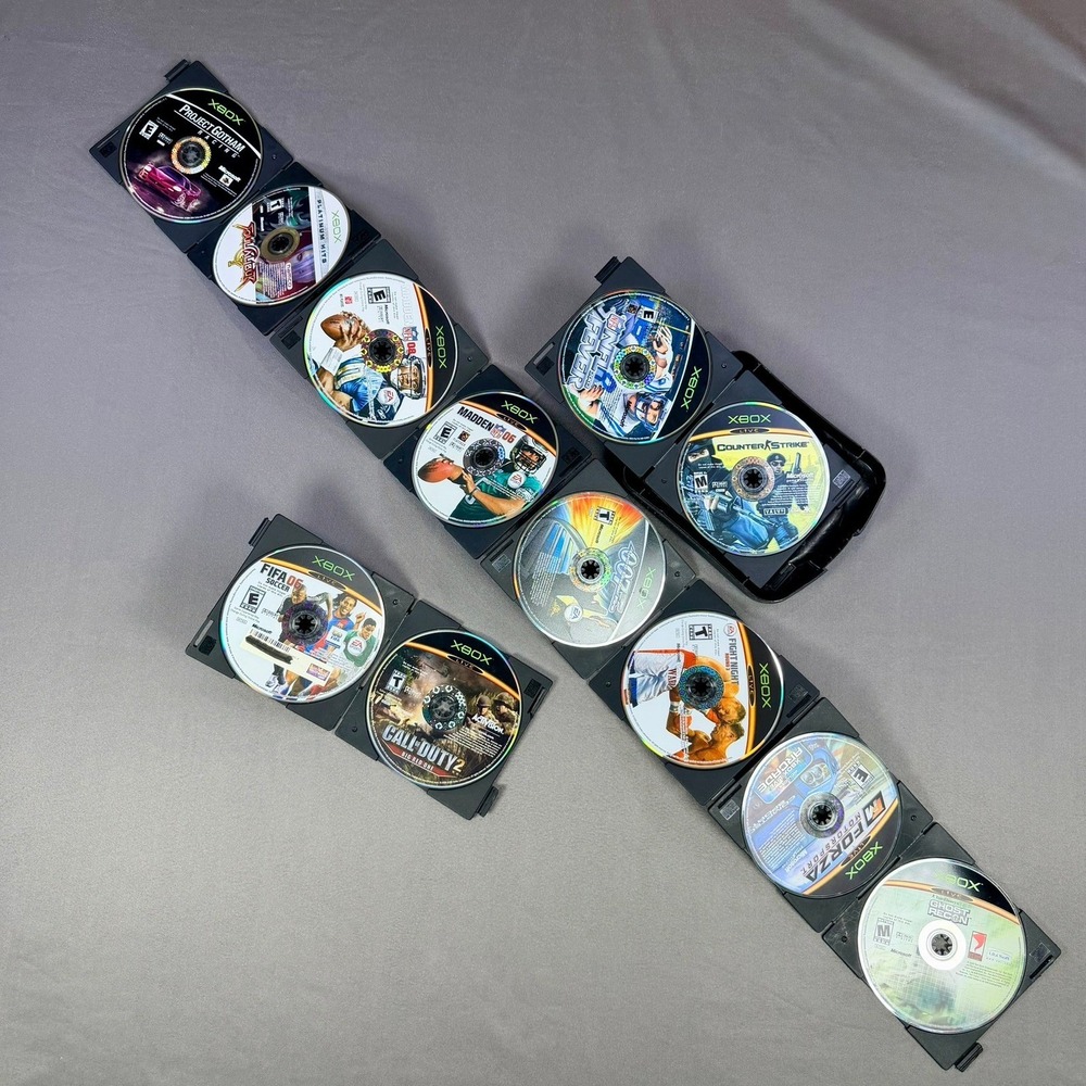 Microsoft Xbox Game Disc Lot 12 Games Multicolor Action‎ Sports Racing Gaming